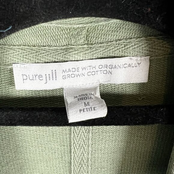 J. Jill Pure Jill Limestone Green Organic Cotton‎ Cardigan Pockets NWT SZ PM - Picture 6 of 9